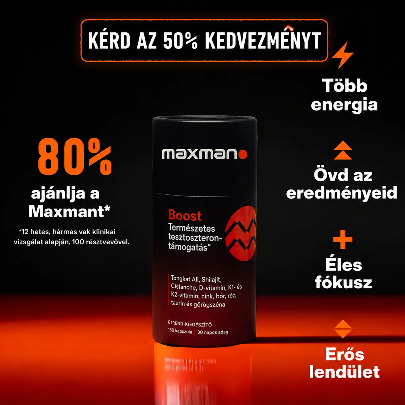 Boost természetes tesztoszteron-támogatás