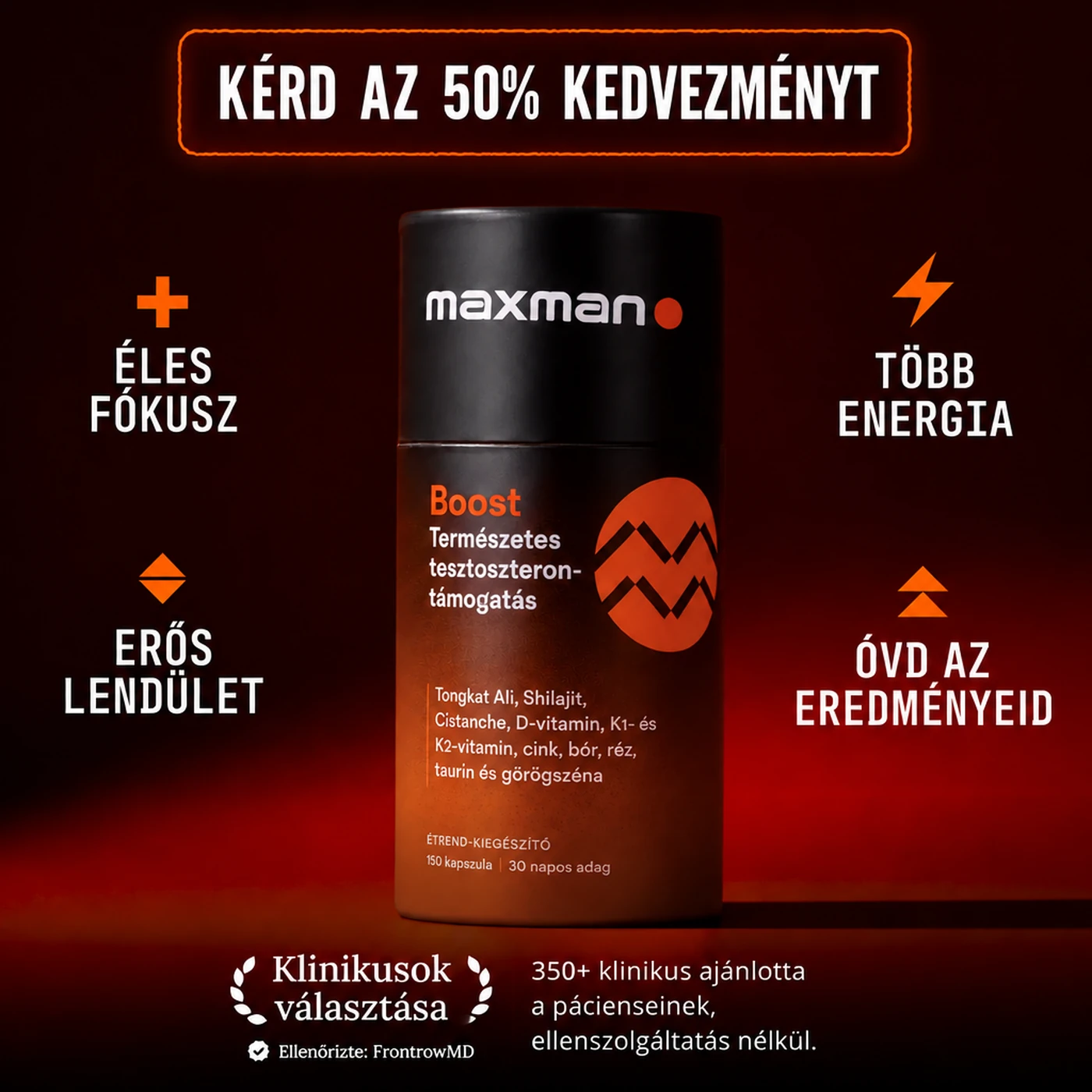 Boost természetes tesztoszteron-támogatás